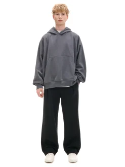 Cropp Spodnie*Czarne dresy wide leg czarny