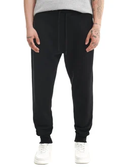 Cropp Spodnie*Czarne gładkie joggery regular czarny