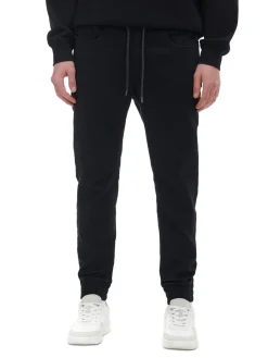 Cropp Jeansy*Czarne jeansowe joggery czarny