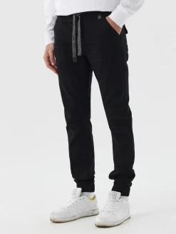 Cropp Jeansy*Czarne jeansowe joggery czarny