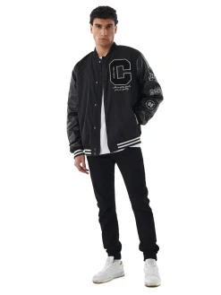 Cropp Jeansy*Czarne jeansowe joggery czarny