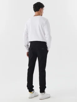 Cropp Jeansy*Czarne jeansowe joggery czarny