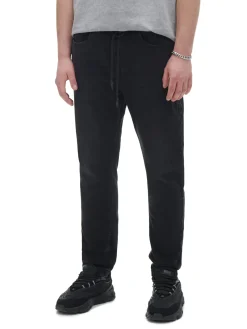 Cropp Jeansy*Czarne jeansowe joggery czarny