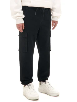 Cropp Jeansy*Czarne jeansowe joggery czarny