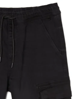 Cropp Jeansy*Czarne jeansowe joggery czarny