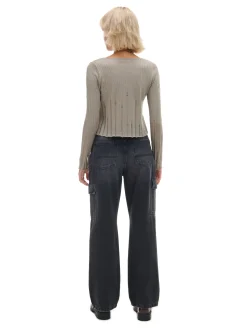 Cropp Jeansy*Czarne jeansy baggy czarny