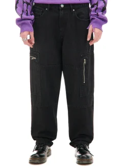 Cropp Jeansy|Baggy*Czarne jeansy baggy balloon czarny