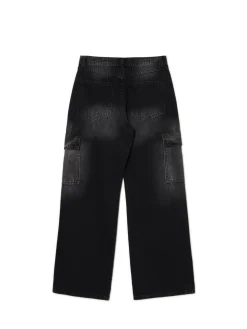 Cropp Jeansy*Czarne jeansy baggy PETITE czarny