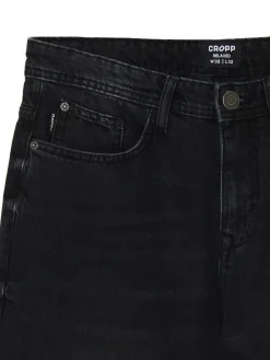 Cropp Jeansy*Czarne jeansy relaxed czarny