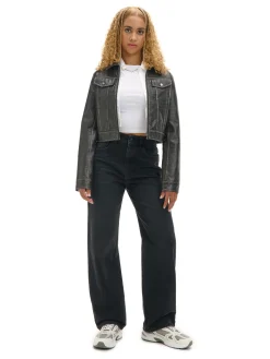 Cropp Jeansy*Czarne jeansy straight PETITE czarny