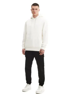 Cropp Spodnie*Czarne joggery basic z kieszeniami cargo czarny