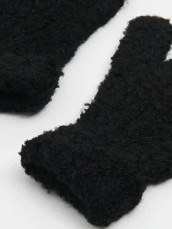 Cropp Rękawiczki*Czarne rękawiczki z domieszką wełny czarny