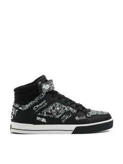 Cropp Sneakersy|Za Kostkę*Czarne sneakersy z komiksowym nadrukiem czarny