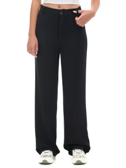 Cropp Spodnie*Czarne spodnie z wysokim stanem czarny