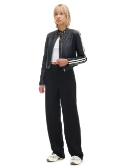 Cropp Spodnie*Czarne spodnie z wysokim stanem czarny