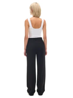 Cropp Spodnie*Czarne spodnie z wysokim stanem czarny