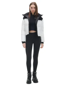 Cropp Kurtki, Płaszcze*Czarno-biała kurtka puffer z kapturem biały