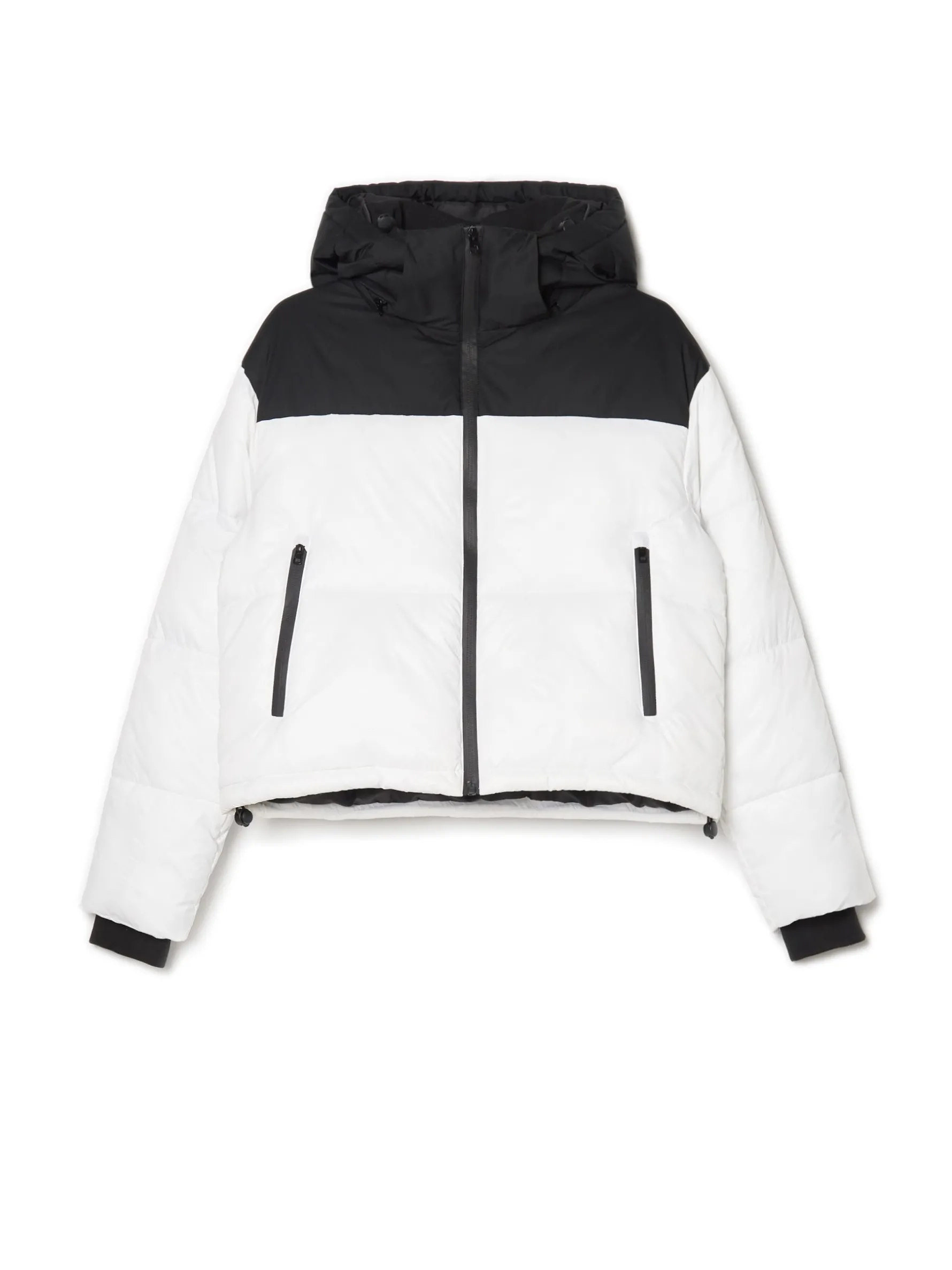 Cropp Kurtki, Płaszcze*Czarno-biała kurtka puffer z kapturem biały