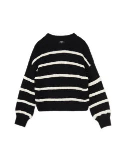 Cropp Swetry*Czarno-biały sweter z szerokim rękawem czarny