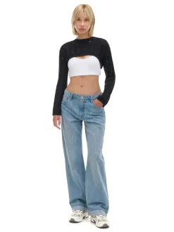 Cropp Swetry*krótki sweter czarny