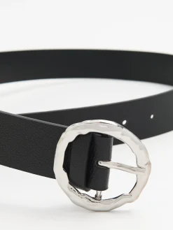 Cropp Paski*pasek do spodni z okrągłą klamrą czarny