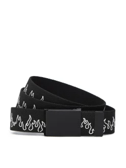 Cropp Paski*pasek do spodni z motywem płomieni czarny