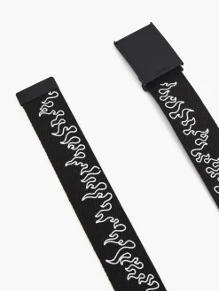 Cropp Paski*pasek do spodni z motywem płomieni czarny