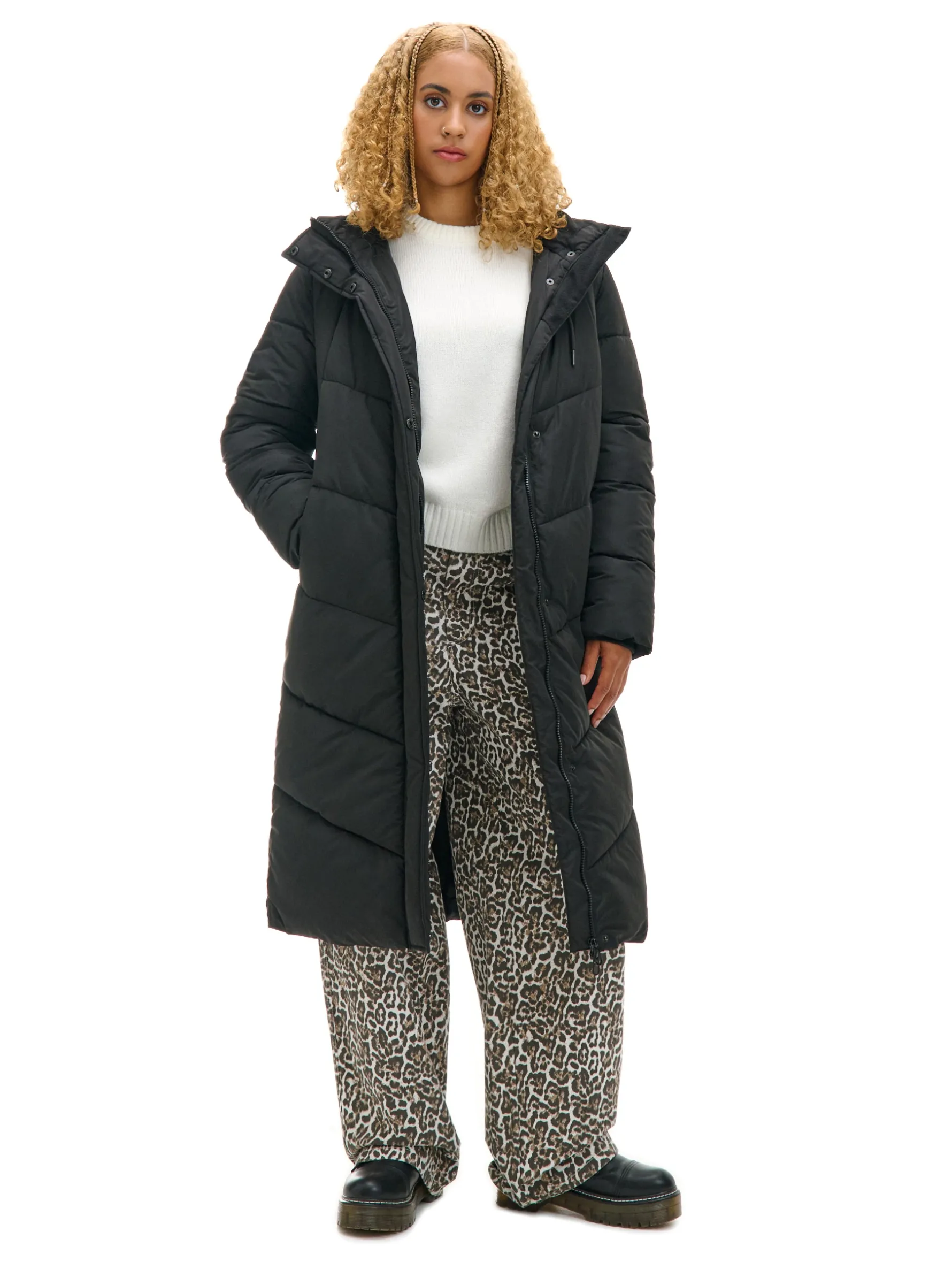 Cropp Kurtki, Płaszcze*płaszcz z kapturem czarny