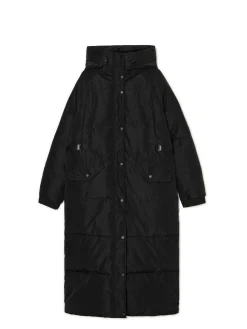 Cropp Kurtki, Płaszcze*pikowany płaszcz z kapturem czarny
