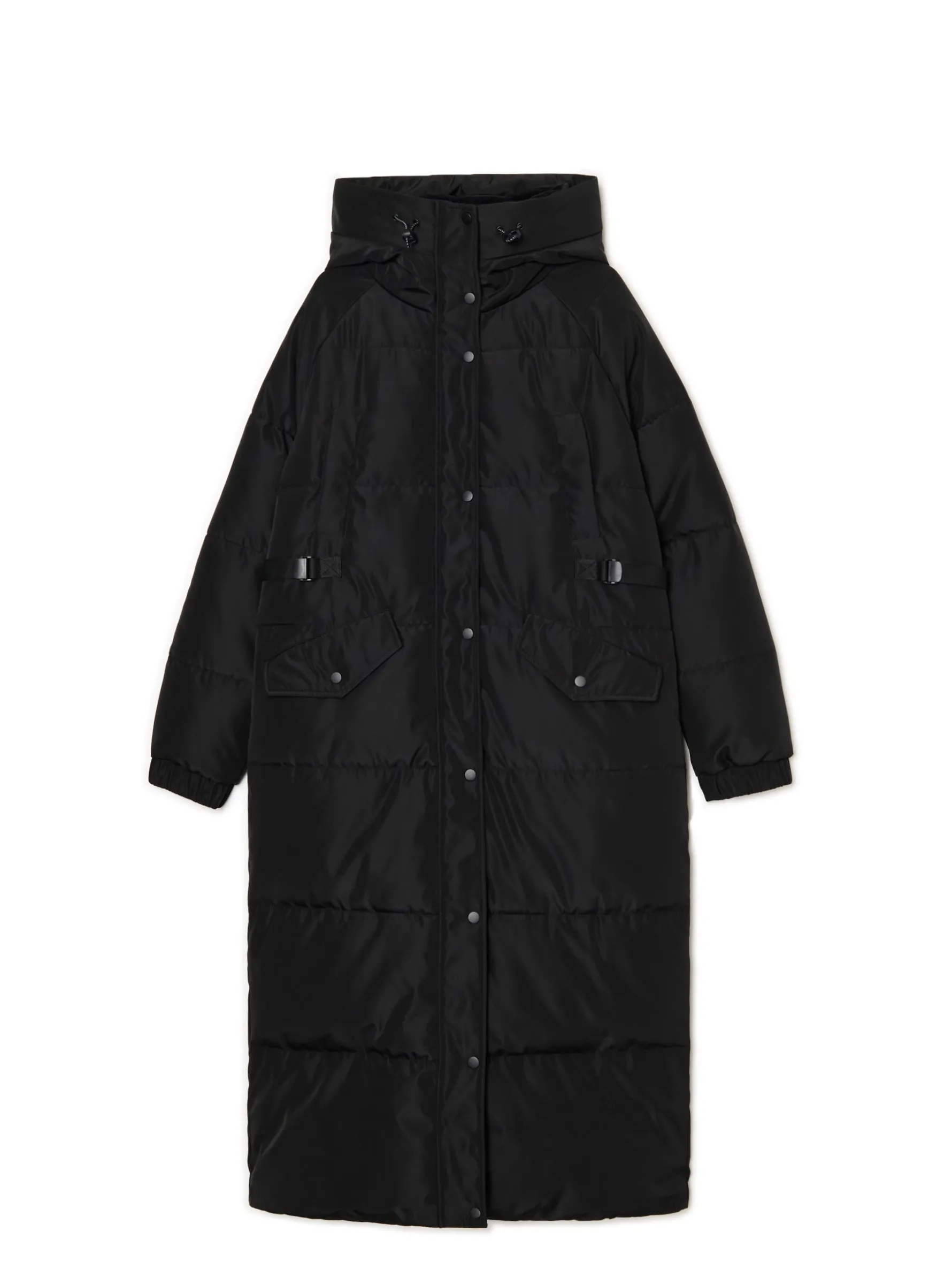 Cropp Kurtki, Płaszcze*pikowany płaszcz z kapturem czarny