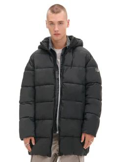 Cropp Kurtki Zimowe|Kurtki, Płaszcze*pikowany płaszcz z kapturem czarny