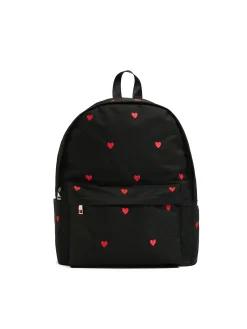 Cropp Torby, Plecaki*Czarny plecak w serca czerwony