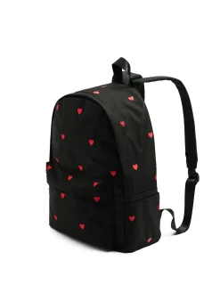 Cropp Torby, Plecaki*Czarny plecak w serca czerwony