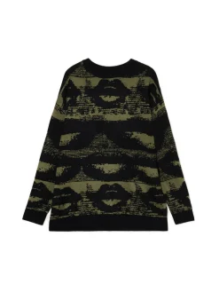 Cropp Swetry*Czarny sweter z artystycznym nadrukiem wielobarwny