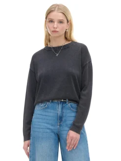 Cropp Swetry*sweter z efektem sprania czarny