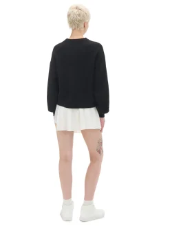 Cropp Swetry*sweter z kontrastowym nadrukiem czarny