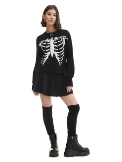 Cropp Swetry*sweter z kontrastowym nadrukiem czarny