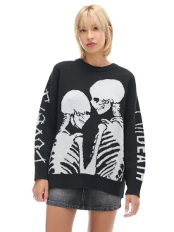 Cropp Swetry*sweter z motywem kościotrupów czarny
