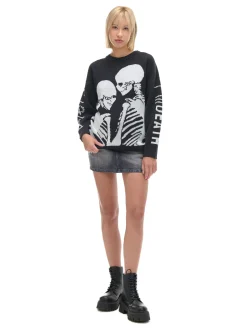 Cropp Swetry*sweter z motywem kościotrupów czarny