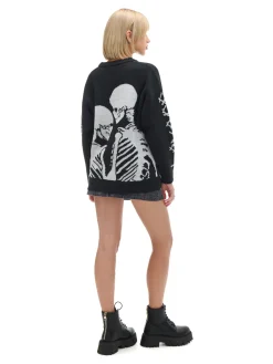 Cropp Swetry*sweter z motywem kościotrupów czarny
