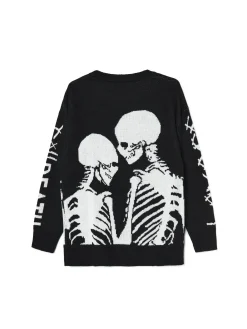 Cropp Swetry*sweter z motywem kościotrupów czarny