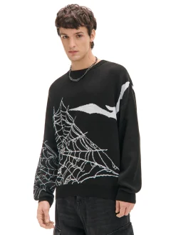 Cropp Swetry*sweter z pająkiem czarny