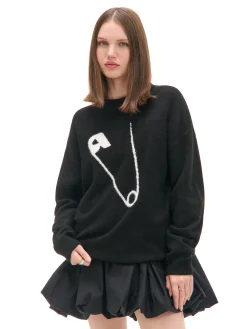 Cropp Swetry*sweter ze agrafką czarny