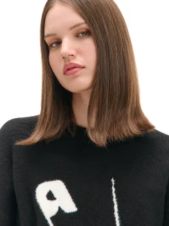 Cropp Swetry*sweter ze agrafką czarny