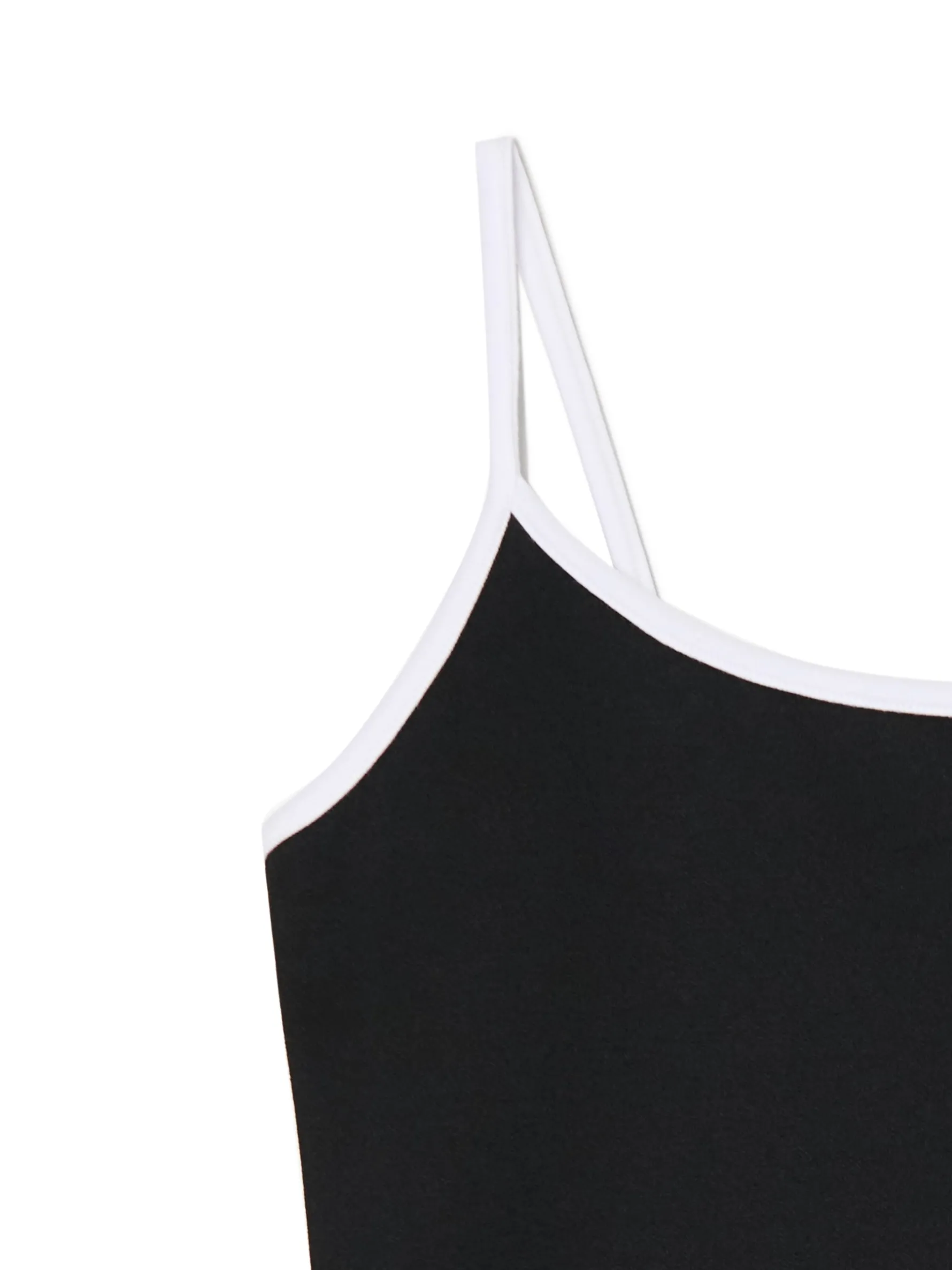 Cropp Sety*top z białymi ramiączkami czarny