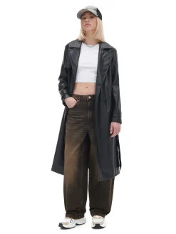 Cropp Kurtki, Płaszcze*trencz z imitacji skóry czarny