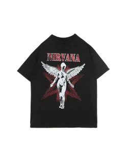 Cropp Unisex|Unisex*T-shirt oversize z grafiką Nirvana UNISEX czarny