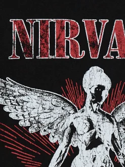 Cropp Unisex|Unisex*T-shirt oversize z grafiką Nirvana UNISEX czarny