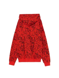 Cropp Bluzy*Czerwona bluza hoodie z nadrukiem all over czerwony