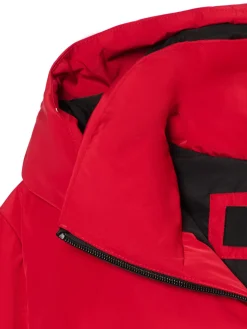 Cropp Kurtki, Płaszcze*Czerwona pikowana kurtka z kapturem czerwony